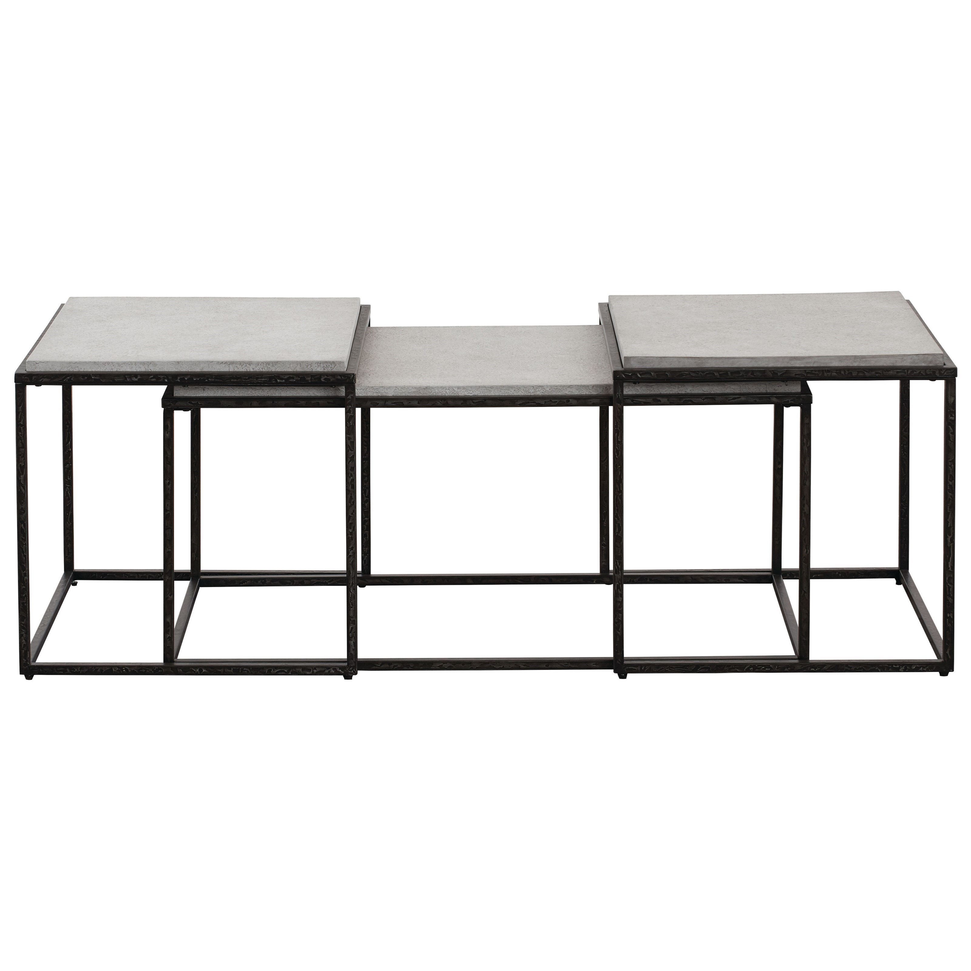 Bassett Boulder Modern Industrial Bunching Cocktail Table